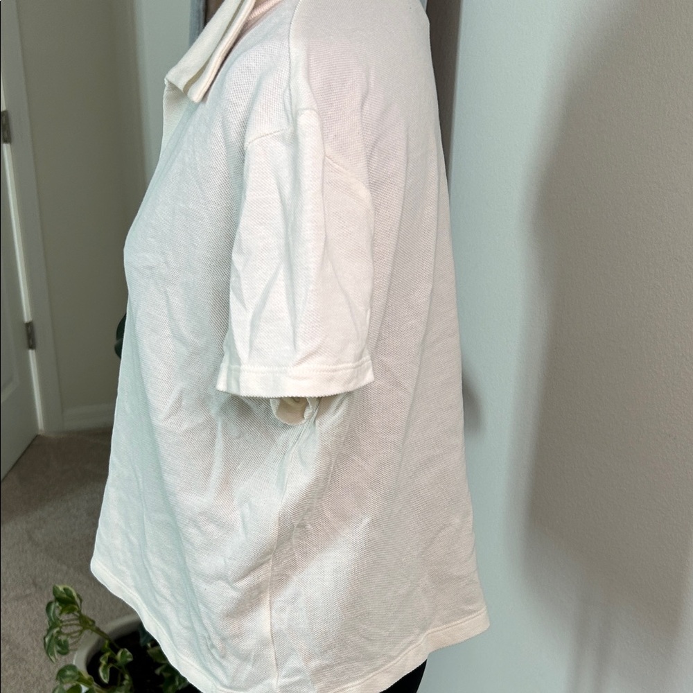 Lou & Grey Cream  COTTON Short Sleeve Polo - Picture 5 of 13